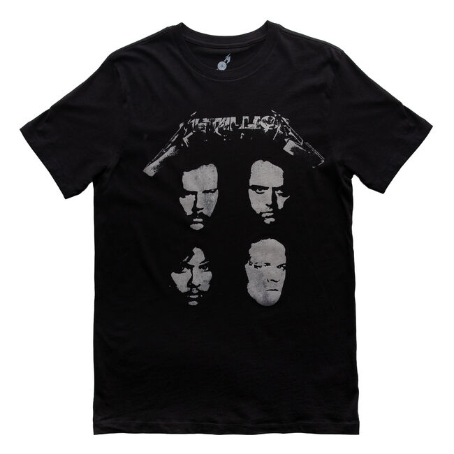 Black Album Four Faces Distressed T-Shirt, , hi-res