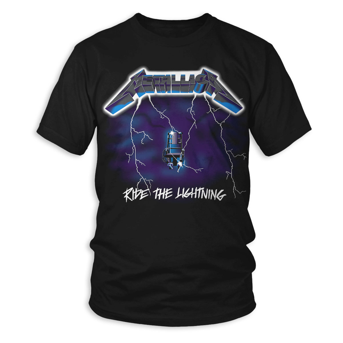  Metallica T Shirt Vintage Ride The Lightning Band Logo Official  Mens Black Size S : Clothing, Shoes & Jewelry
